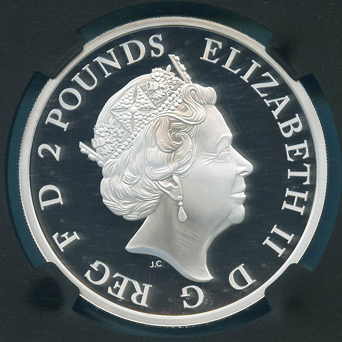 2018年イギリス ツードラゴン2ポンド記念銀貨★PF70UC