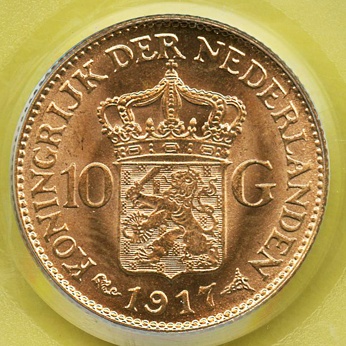 全コイン :: アンティーク :: オランダ 10グルデン金貨 ウィルヘルミナ 