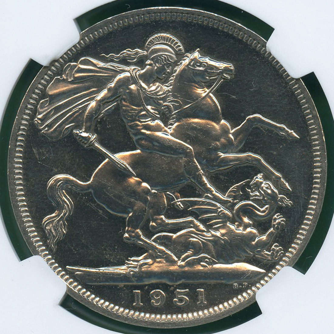 鑑定済みコイン 1951年 イギリス ジョージ6世 英国際記念 クラウン銀貨 ...