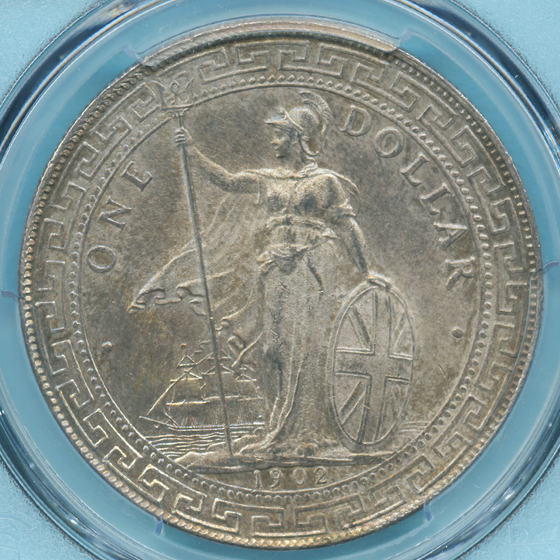 AU55イギリス女武神貿易銀貨1911