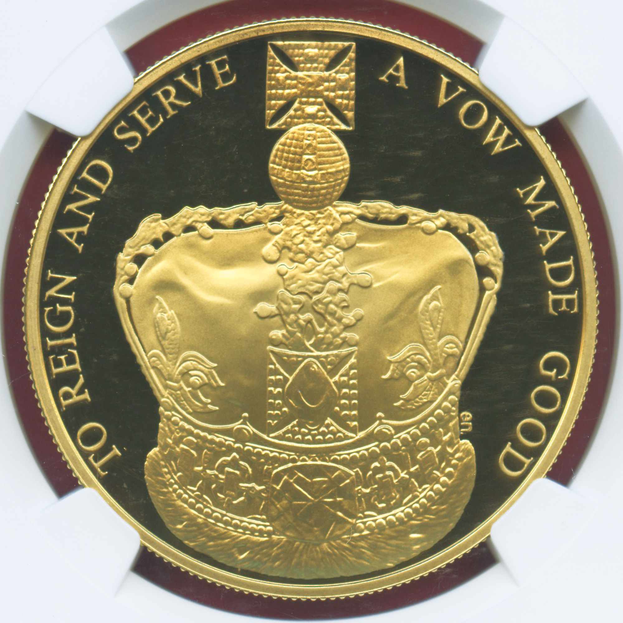 イギリス 5ポンド金メッキ銀貨 GILT 2013 エリザベス2世女王戴冠60周年記念 2013 準最高 PF69UC 総鑑定枚数40枚