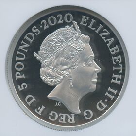 全コイン モダン イギリス 5ポンド銀貨 スリーグレイセス グレート エングレーバーズ 準最高pf69uc 付属品